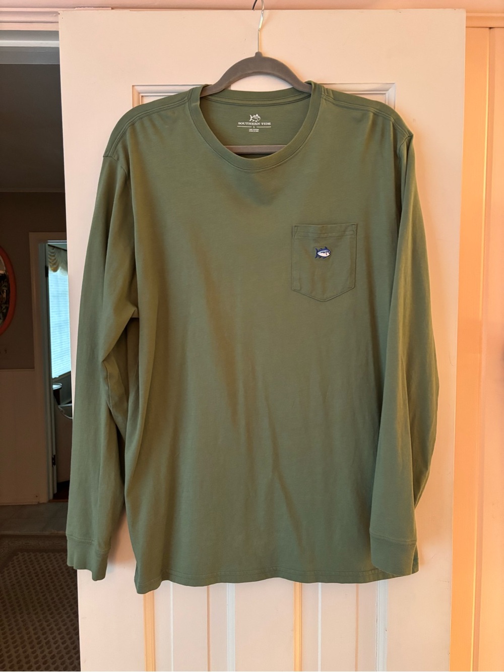 Southern Tide Men's Long Sleeve Pocket Tee - Olive Green